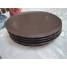 LOT DE 6 GRANDES ASSIETTES RONDES IKEA MARRON