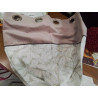PAIRE DE RIDEAUX ANNEAUX VOILAGE GRIS BLANC PLUME HAUT VELOURS VIEUX ROSE