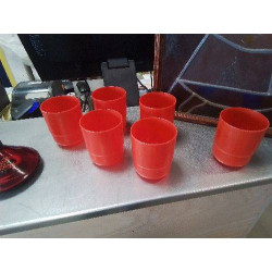 LOT GOBELETS PVC ROUGE...