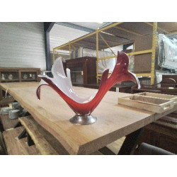 COUPE MURANO FORME ROUGE BLANC