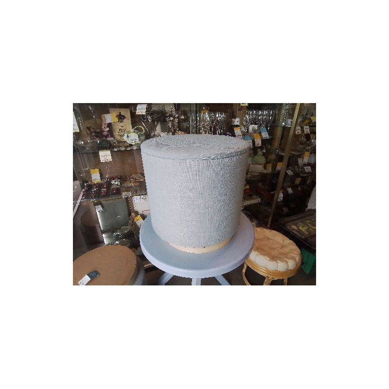 POUF COFFRE AVEC REHAUSSEUR TISSU GRIS CLAIR 