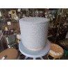 POUF COFFRE AVEC REHAUSSEUR TISSU GRIS CLAIR 