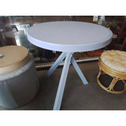 TABLE RONDE PVC GRIS DE...