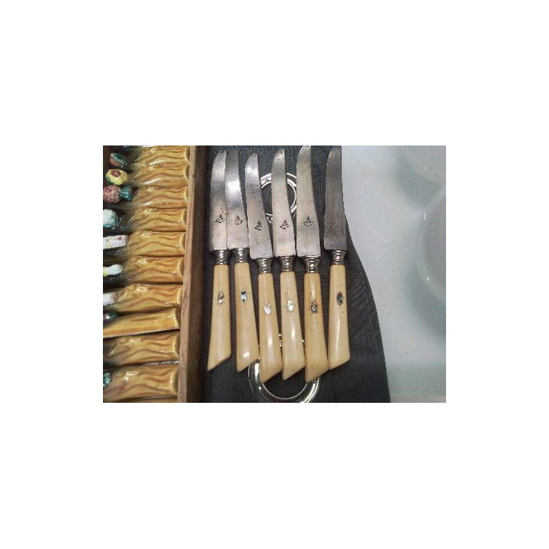 LOT COUTEAUX MANCHE OS NACRE