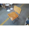 CHAISE BOIS CLAIR SUSPENDUE INOX