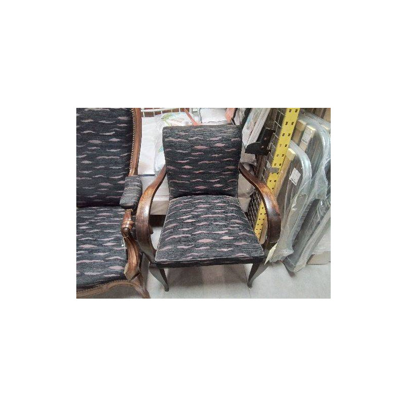 FAUTEUIL ANNEE 50 NOIR MAUVE