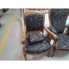 FAUTEUIL NOYER + REPOSE PIED NOIR MAUVE
