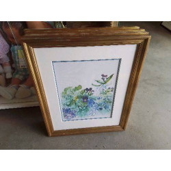 CADRE DORÉ REPRO FLEURI 