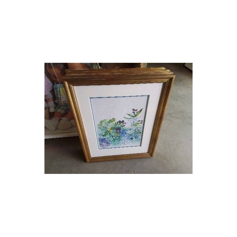 CADRE DORÉ REPRO FLEURI 