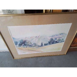 AQUARELLE PAYSAGE TOUR DORÉ 