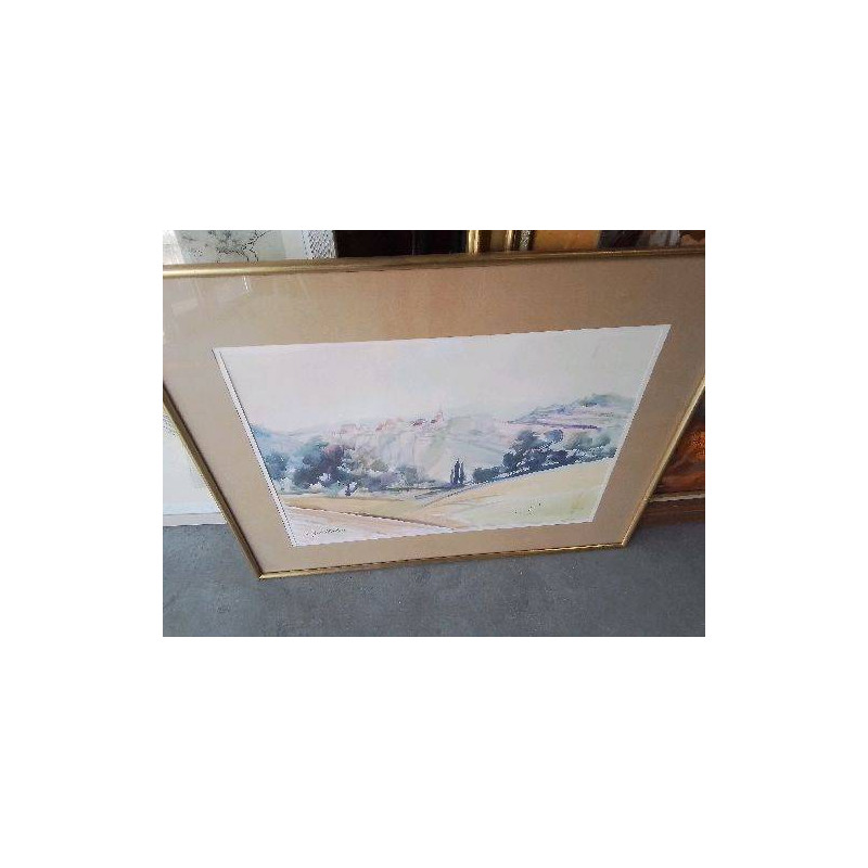 AQUARELLE PAYSAGE TOUR DORÉ 