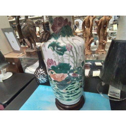 VASE MONTÉ LAMPE JAPONISANTE 
