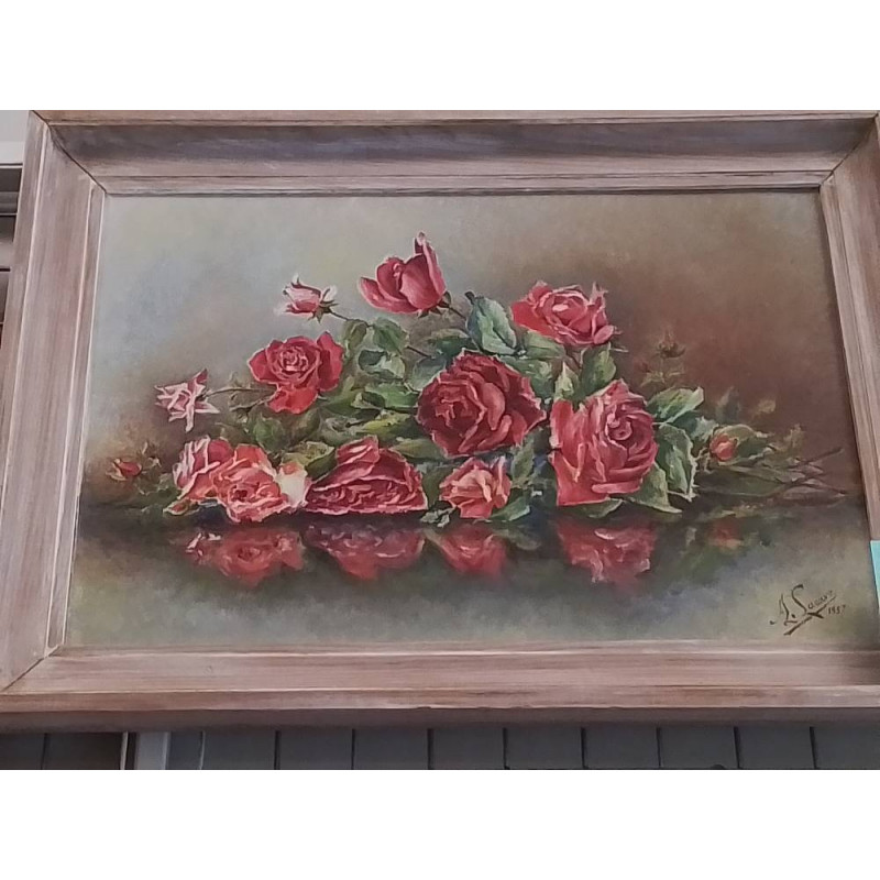 TABLEAU PEINTURE BOUQUET DE ROSES