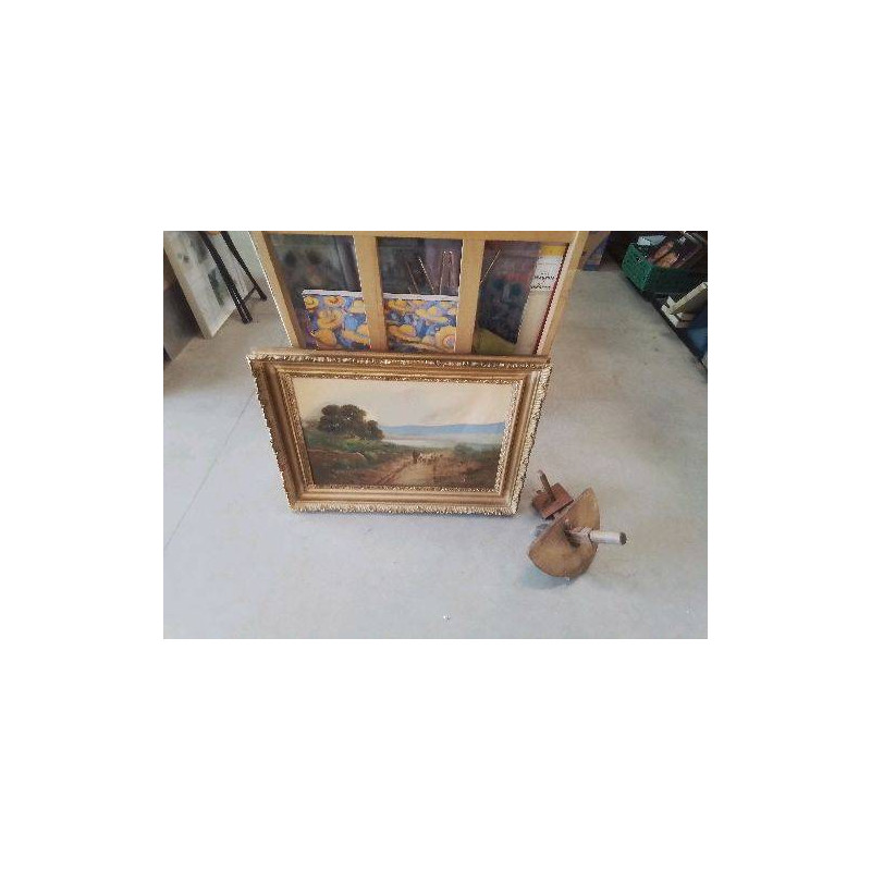 PEINTURE BERGER CADRE DORÉ J.ESTEVE EN L’ETAT