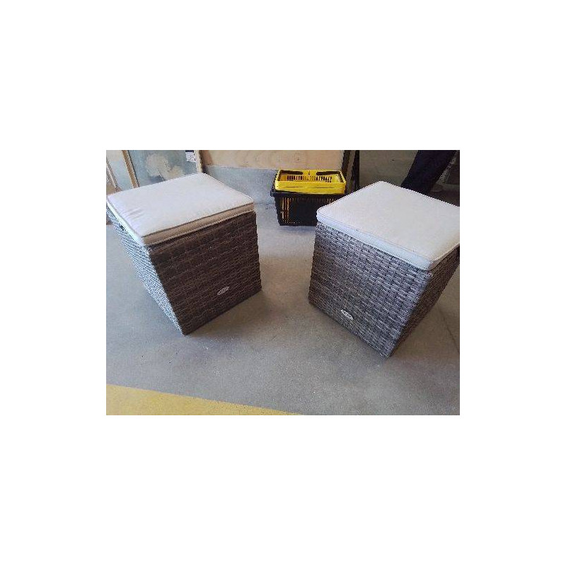 POUF CARRÉ RHODES HESPERIDE AVEC COUSSIN 