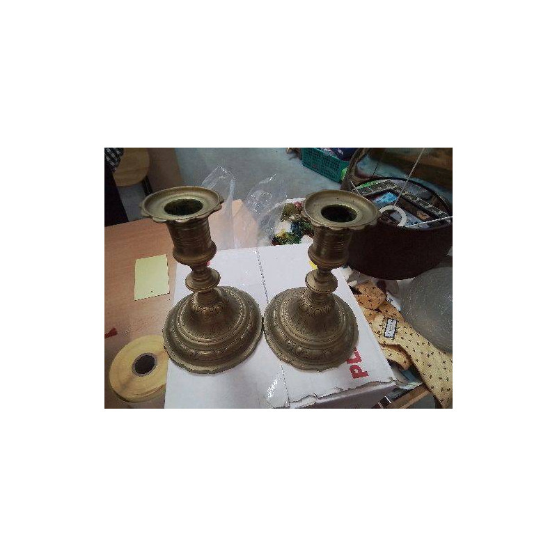 PAIRE BOUGEOIRS BRONZE PM