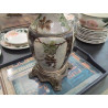 PIED DE LAMPE A PETROLE ANCIEN EMAILLE