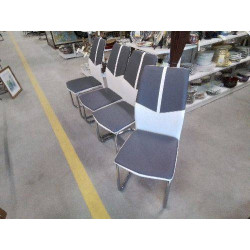 LOT 4 CHAISES PVC GRIS...