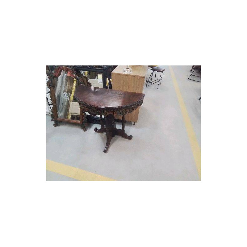 CONSOLE DEMI LUNE FRISE FLEURS 