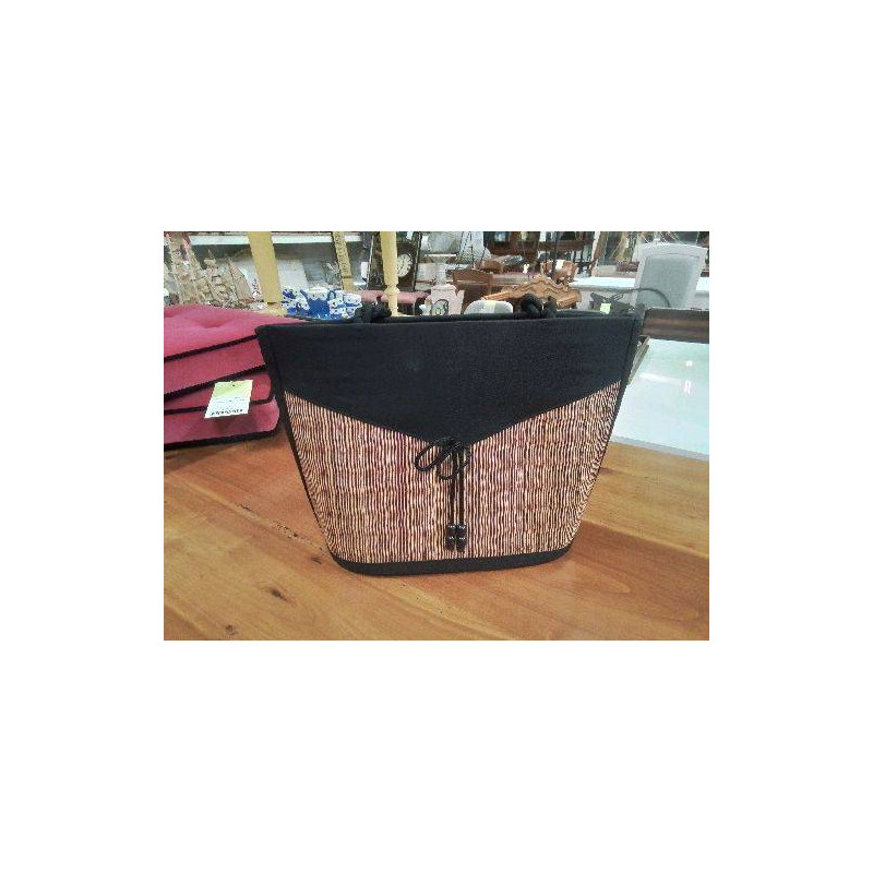 SAC TISSU NOIR RAPHIA ETAT NEUF
