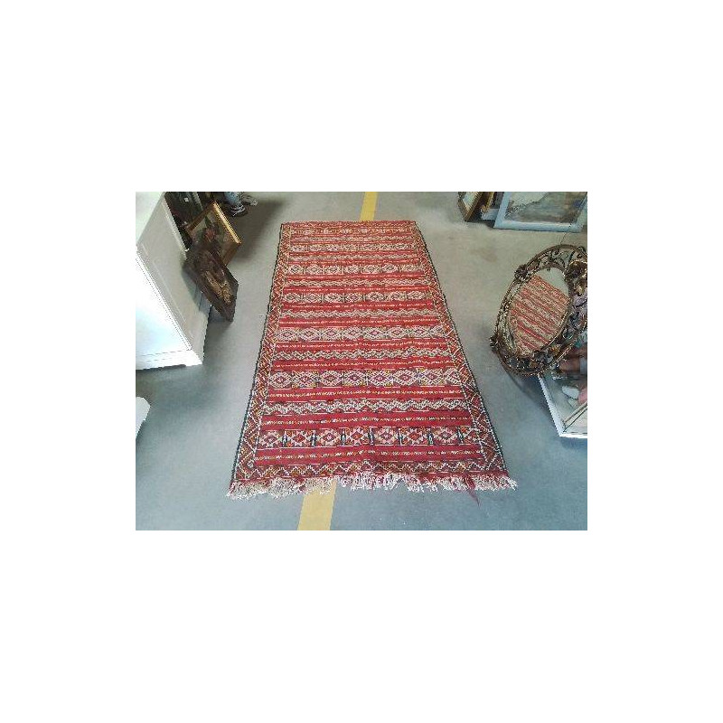 TAPIS KILIM 120 X 235 FOND ROUGE