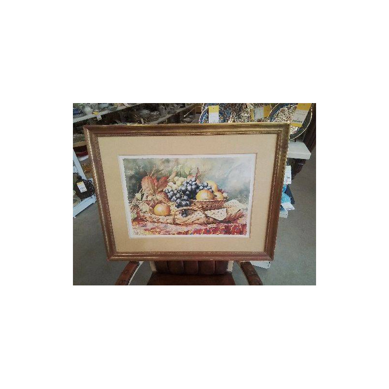 TABLEAU AQUARELLE NATURE MORTE C.GRANIOU