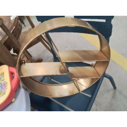 ETAGERE RONDE METAL DORE PM