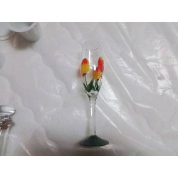 FLUTE CHAMPAGNE DECO TULIPE 