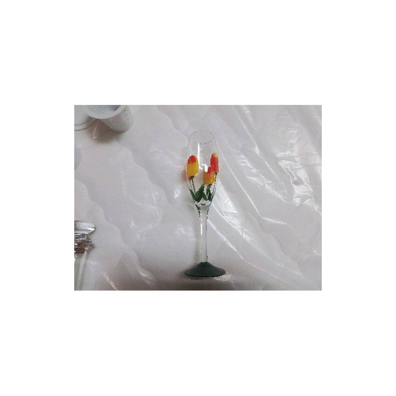 FLUTE CHAMPAGNE DECO TULIPE 