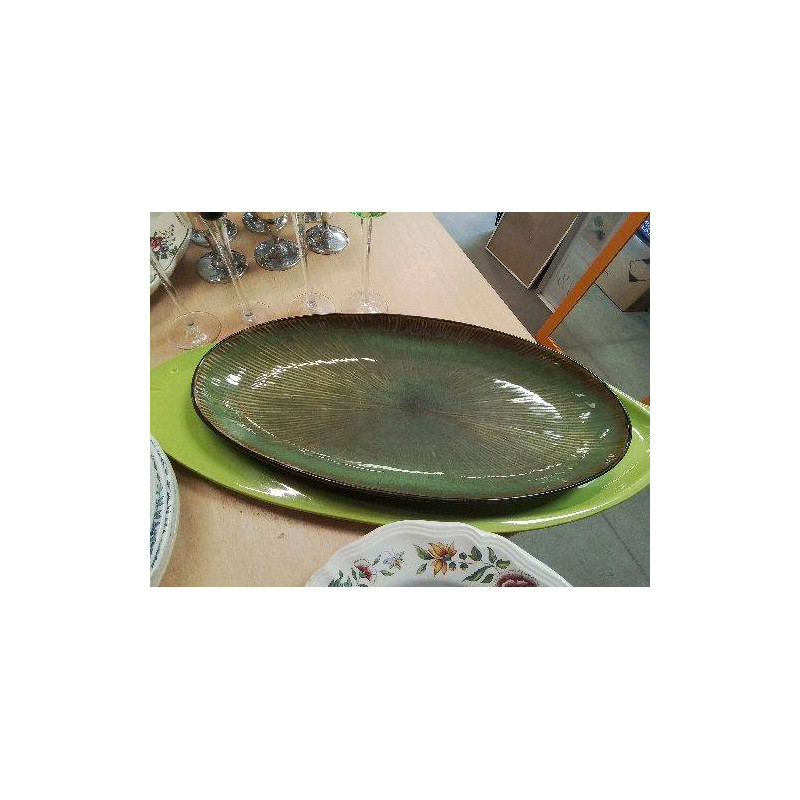 PLAT DE SERVICE CERAMIQUE VERT 