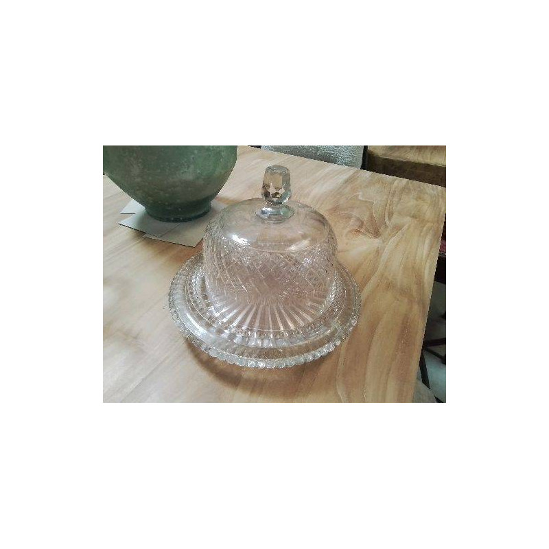 ENS ANC CENTRE DE TABLE + CLOCHE CRISTAL
