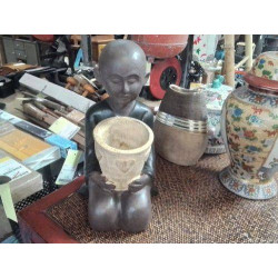 STATUETTE TERRE CUITE MOINE PM