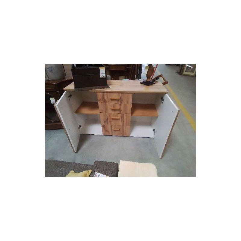 COMMODE WOOD 4 TIROIRS 2 PORTES