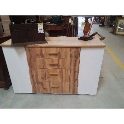 COMMODE WOOD 4 TIROIRS 2 PORTES