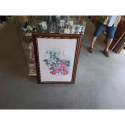 AQUARELLE NATURE MORTE ROSE