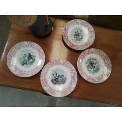 LOT 4 ASSIETTES DECO ANC...
