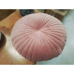 COUSSIN ROND VELOURS ROSE