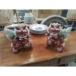 PAIRE DE LIONS ASIATIQUES...