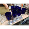 LOT 8 VERRES BLEU METAL 