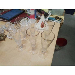 LOT 6 FLUTES CRISTAL...
