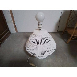 LAMPE BLANCHE ROTIN