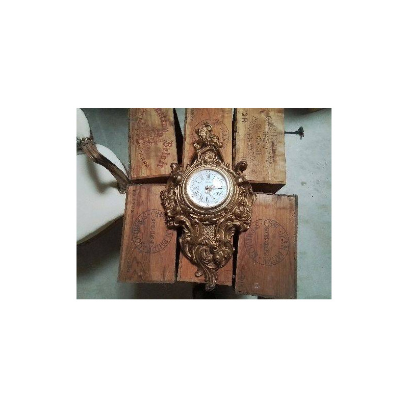 PENDULE BRONZE ROCAILLE JAEGER À PILE