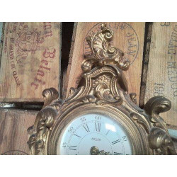PENDULE BRONZE ROCAILLE JAEGER À PILE