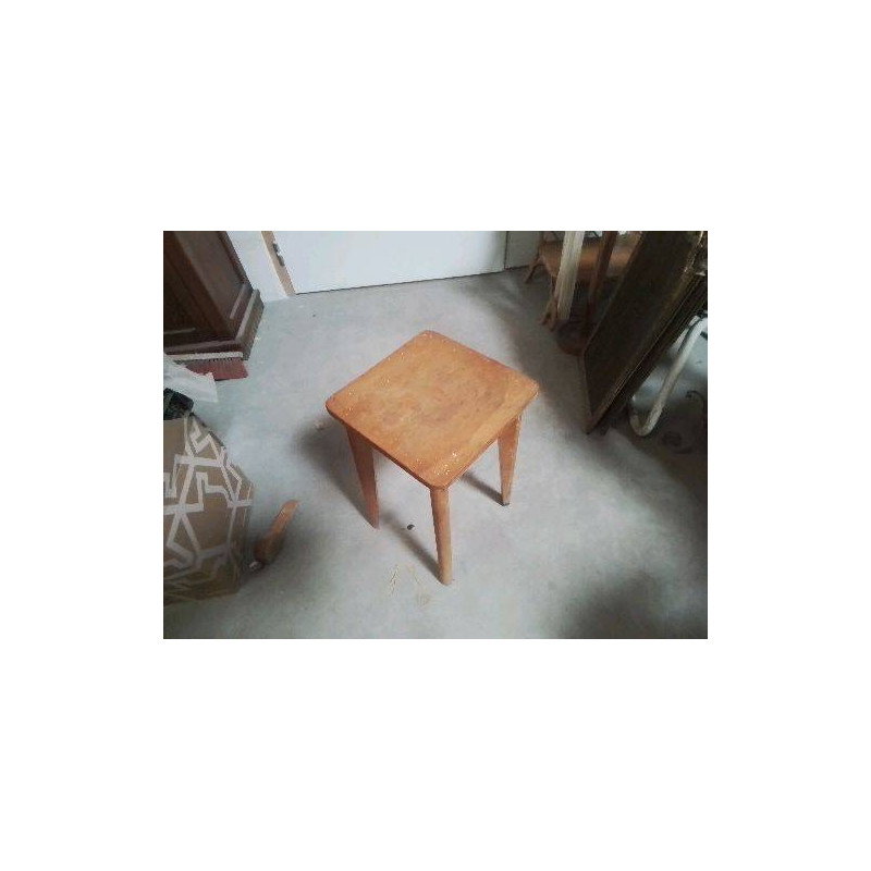 TABOURET VINTAGE COUL BOIS CLAIR