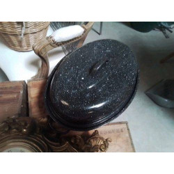 COCOTTE ÉMAILLÉE NOIRE OVALE