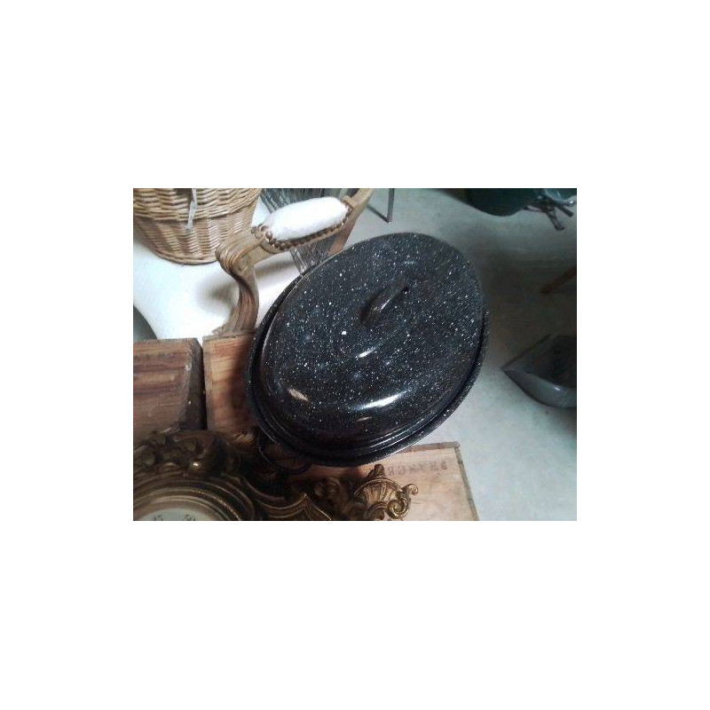COCOTTE ÉMAILLÉE NOIRE OVALE