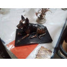 STATUETTE CHIEN REGULE SUR MARBRE