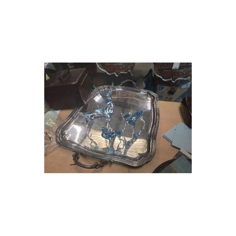 LOT 3 ANIMAUX VERRE BLEU