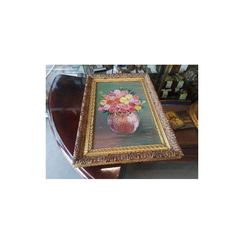 TABLEAU TOUR DORÉ VASE BOUQUET