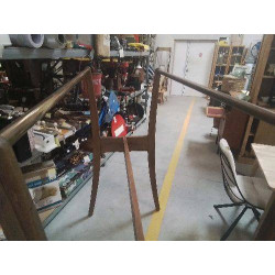 PORTANT DOUBLE BARRE CUIVRE CHENE ANCIEN